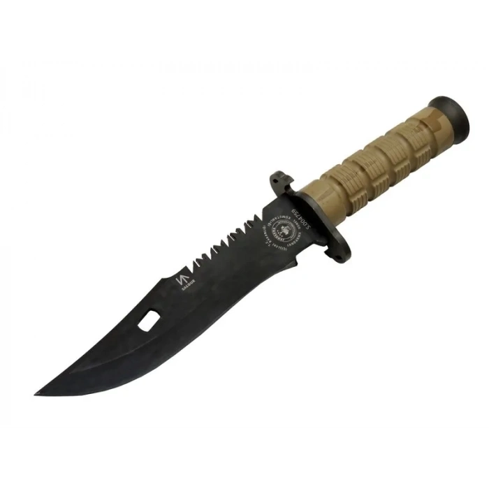 ÇOK SATAN Salgur S 4759 Türk Tipi Komando Bıçağı 28,5cm - Testere Detaylı Bıçak, İpli, Kılıflı