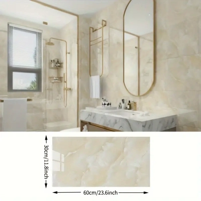 ÇOK SATAN Sarı Mermer Desenli Alüminyum Plastik Duvar Sticker