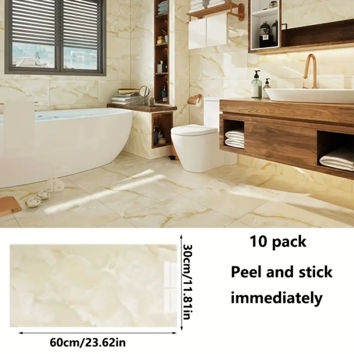 ÇOK SATAN Sarı Mermer Desenli Alüminyum Plastik Duvar Sticker