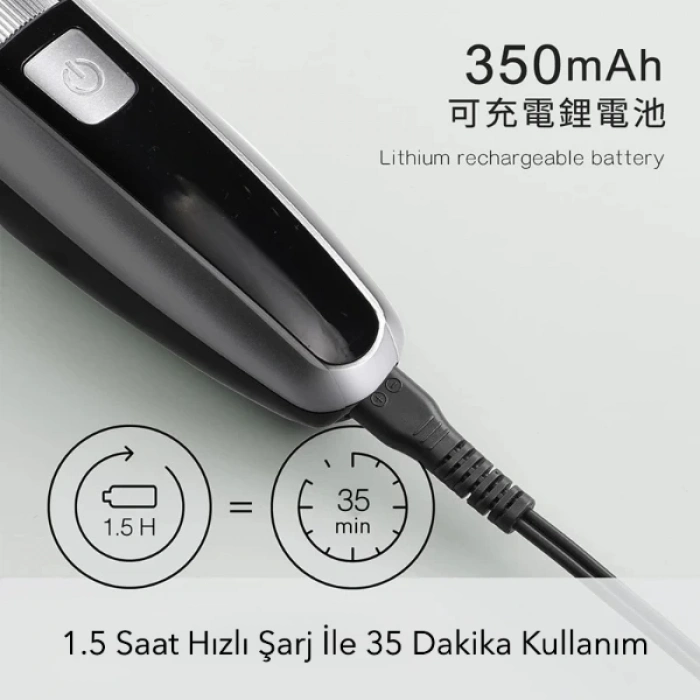 ÇOK SATAN Şarjlı Ayarlanabilir Başlıklı Saç Sakal Traş Makinesi