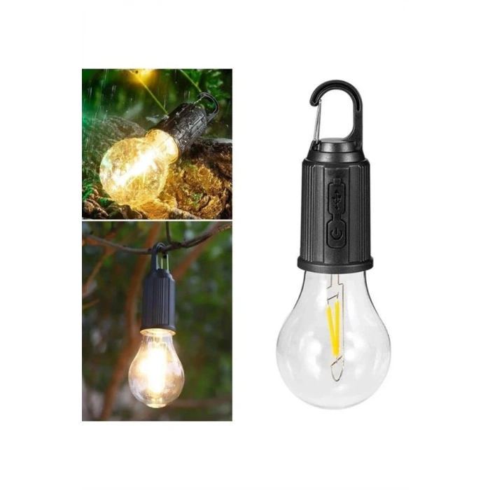 ÇOK SATAN Şarjlı Aydınlatma Ampul Tasarımlı Ambians Işık Askılı Kamp Lambası