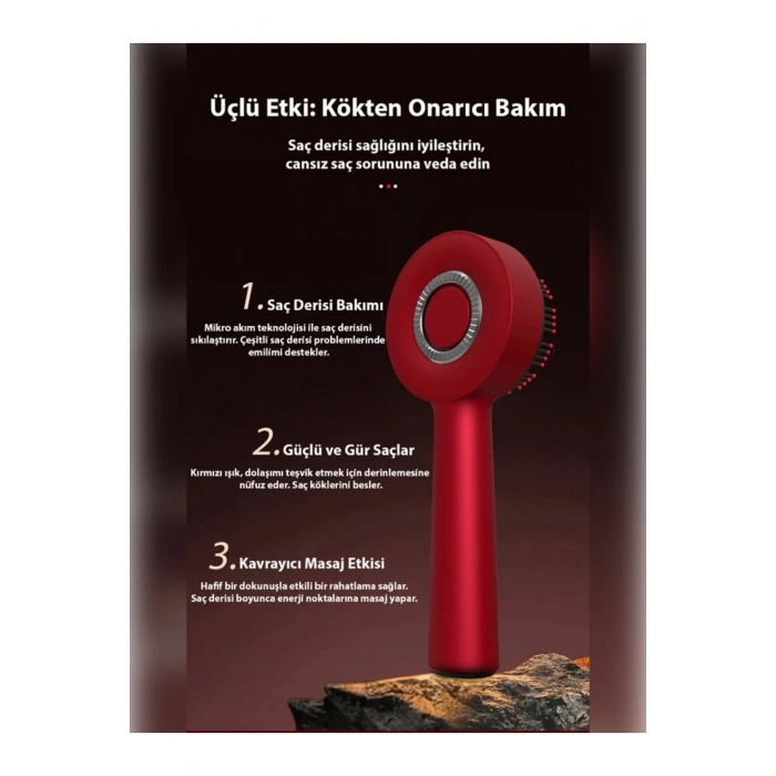 ÇOK SATAN Şarjlı Ve Titreşimli Saç Masaj Tarağı Bakım Yağı Hazneli Fırça