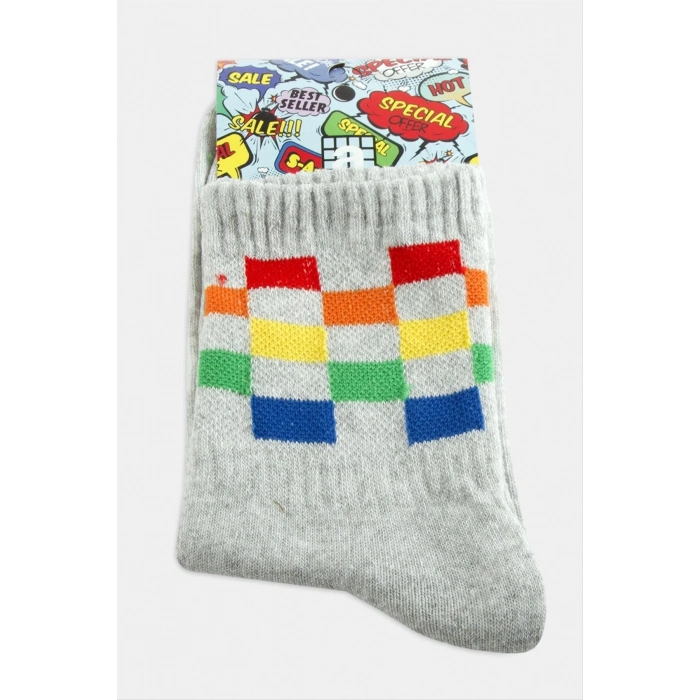 ÇOK SATAN Satranç Desenli Kolej Çorap 8*28