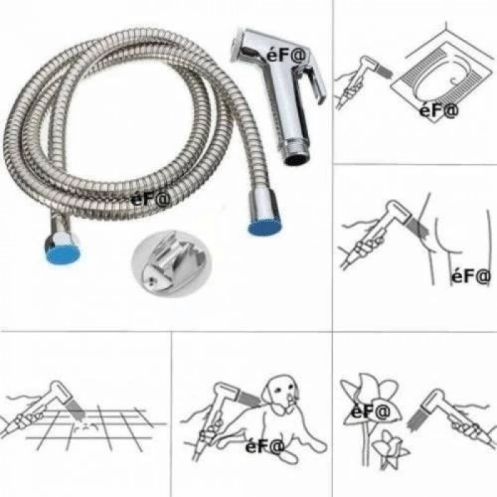 ÇOK SATAN Şattaf Taharet Musluk Seti Taharatmatik El Tuvalet Sprey Tabancası Köpek Kedi Yıkama Tk111