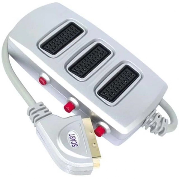 ÇOK SATAN Scart Dağıtıcı 3 Lü Silver Butonlu