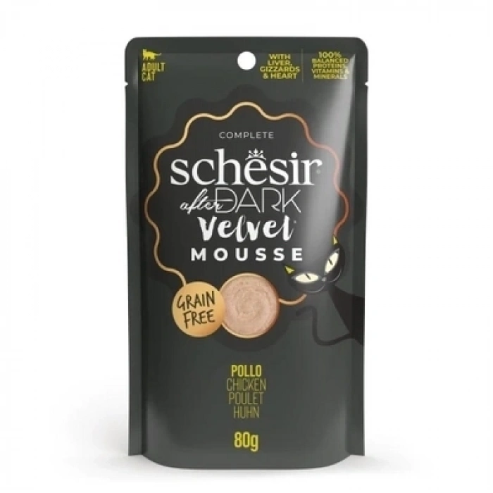 ÇOK SATAN Schesir After Dark Velvet Mousse Tavuklu Yetişkin Kedi Yaş Maması 80 Gr