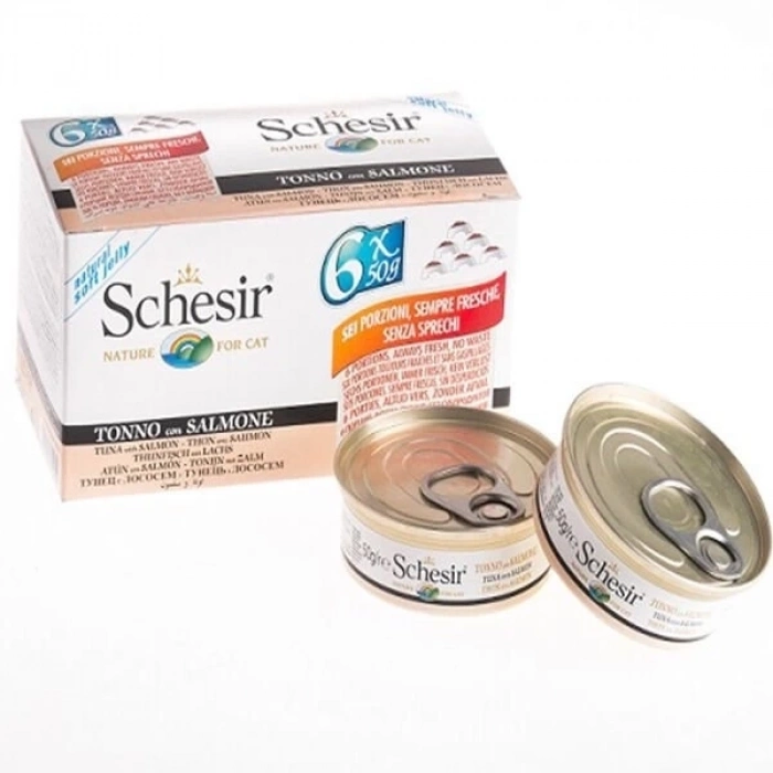 ÇOK SATAN Schesir Multipack Somonlu Konserve Kedi Maması 6x50 Gr