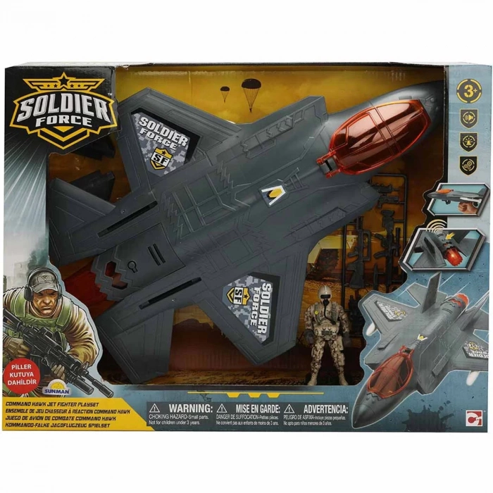 ÇOK SATAN Sesli ve Işıklı Soldier Force Air Hawk Attack Oyun Seti