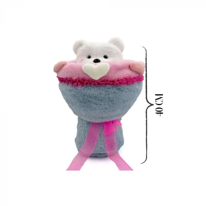 ÇOK SATAN Sevgi Buketi Peluş Ayıcıklı Peluş Çiçek Buketi 40 cm