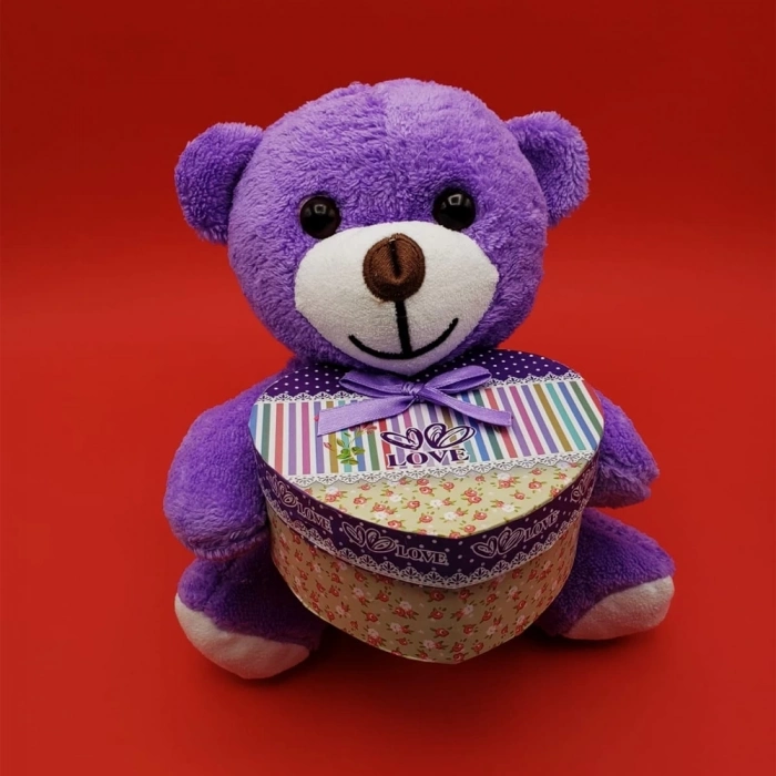 ÇOK SATAN Sevimli Kalp Kutulu Peluş Ayıcık