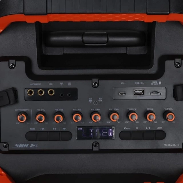 ÇOK SATAN Shile Sl-10 120 Watt Taşınabilir Seyyar Amfi Hoparlör Kablosuz 1 El + 1 Yaka Mikrofonlu Kumandalı Usb+sd+bt