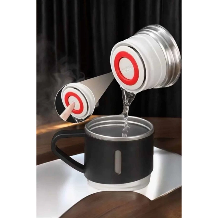 ÇOK SATAN Şık ve Dayanıklı 3 Bardaklı Termos Seti Uzun Süre Isı Koruma Özellikli