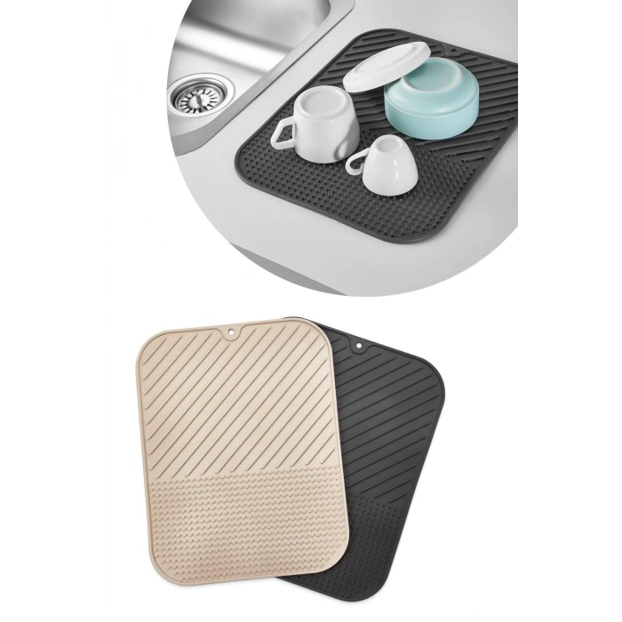 ÇOK SATAN Silikon Kaydırmaz Mutfak İçin Bulaşık Matı, Çok Amaçlı Kurutmalık 36x28cm