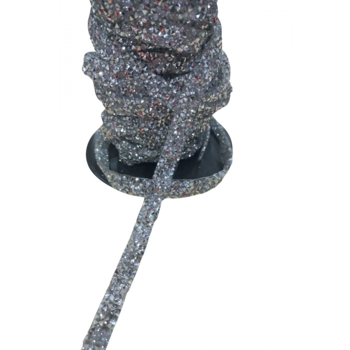 ÇOK SATAN Silikonlu Yapıştırma Taş Şerit 2 cm Gümüş 5 Metre