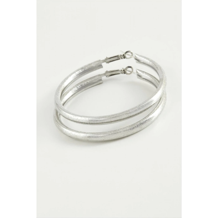 ÇOK SATAN Simli Boru Halka Küpe 4,5 cm