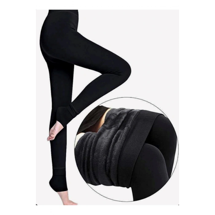 ÇOK SATAN Siyah Peluş Tayt Pt580-1