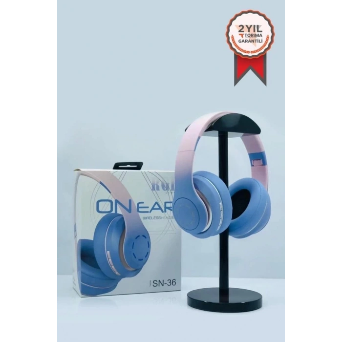 ÇOK SATAN Sn-36 On-ear Kafa Üstü Kablosuz  Kulaklık Bluetooth 5.1  Blue