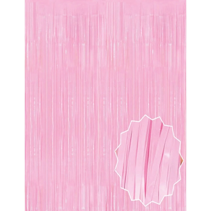 ÇOK SATAN Soft Pembe Püsküllü Kapı Perdesi