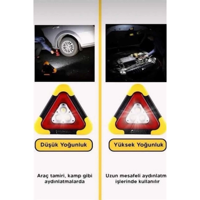 ÇOK SATAN Solar Şarjlı Çok Fonksiyonlu Reflektör Işıklı Ikaz Lambası Acil Durum Reflektörü Acil Durum Uyarı Lambası