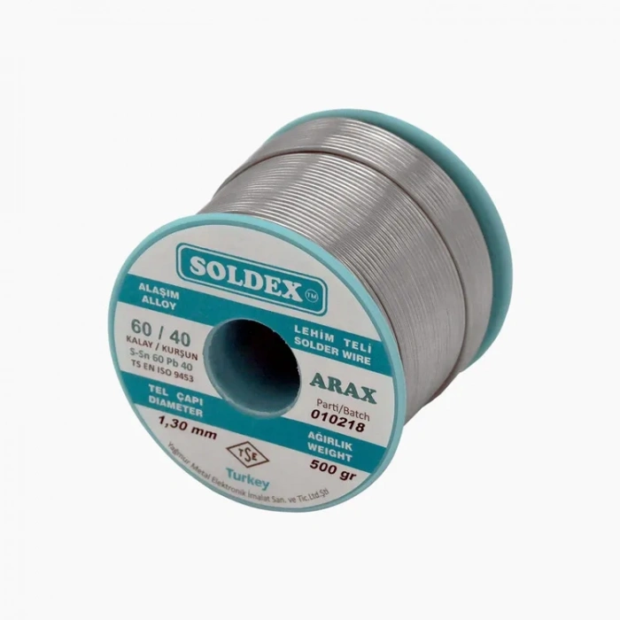 ÇOK SATAN Soldex Arax 60-40 Lehim Teli 500 Gr 1.3 mm - Sn:60 / Pb:40