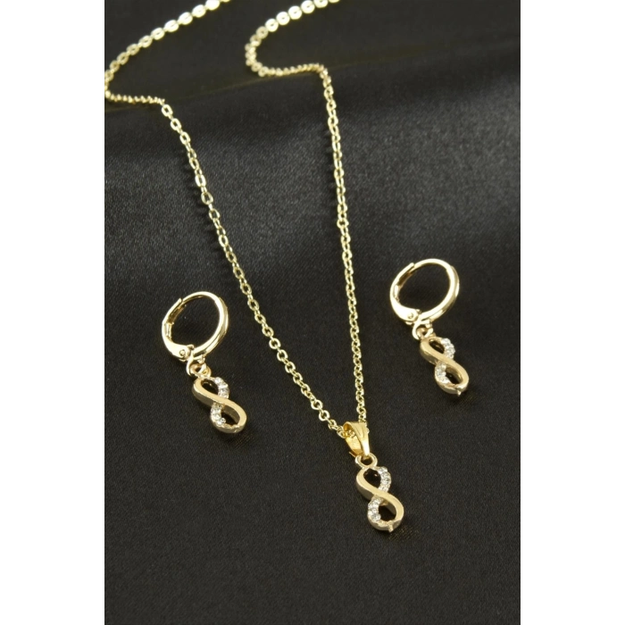 ÇOK SATAN Sonsuzluk Taşlı Set Kolye