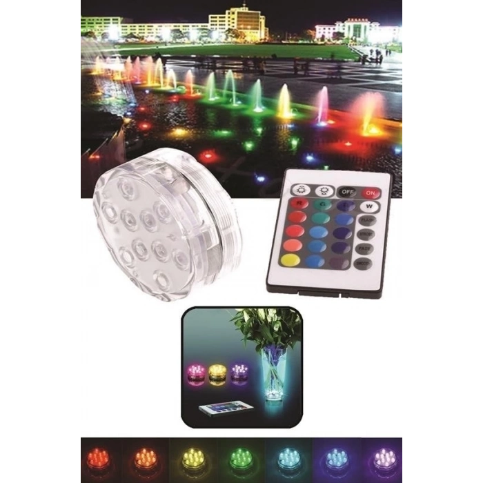 ÇOK SATAN Su Geçirmez Kumandalı Renk Değiştiren Rgb Su Altı Led Lamba Spot