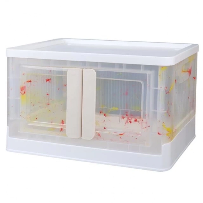 ÇOK SATAN Sunup Sn-25883 72l Katlanabilir Plastik Saklama Kutusu Renkli Kapaklı Tekerlekli 40x64x37cm