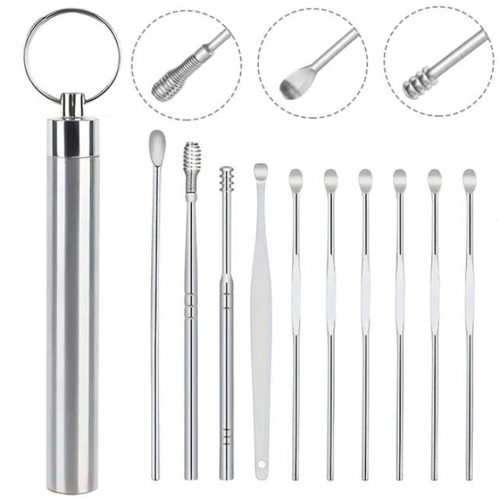 ÇOK SATAN Sunup Sn-27132 Paslanmaz Çelik 10lu Kulak Temizleme Seti