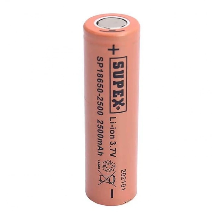 ÇOK SATAN Supex 18650-2500 3.7v 2500 Mah Düz Kafa Li-ıon Pil