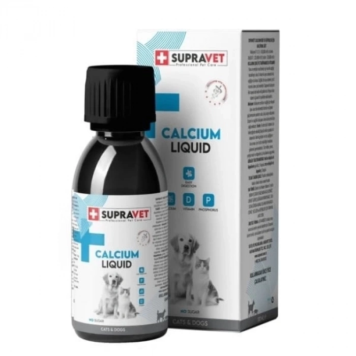 ÇOK SATAN Supravet Calcium Kedi ve Köpekler için Sıvı Kalsiyum Damla 100 Ml