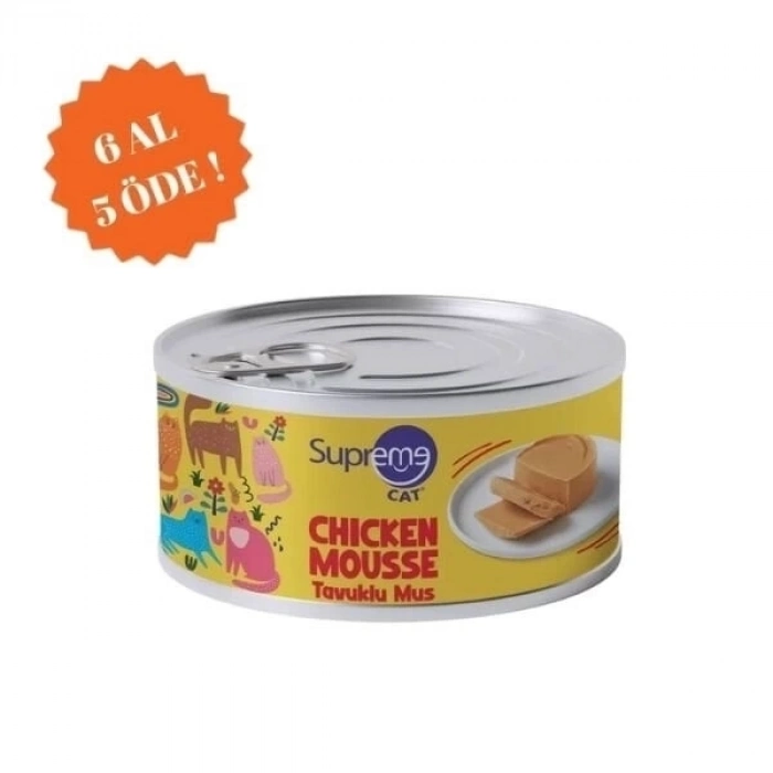 ÇOK SATAN Supreme Cat Püre Tavuklu Yetişkin Konserve Kedi Maması 510 Gr 6 Al 5 Öde