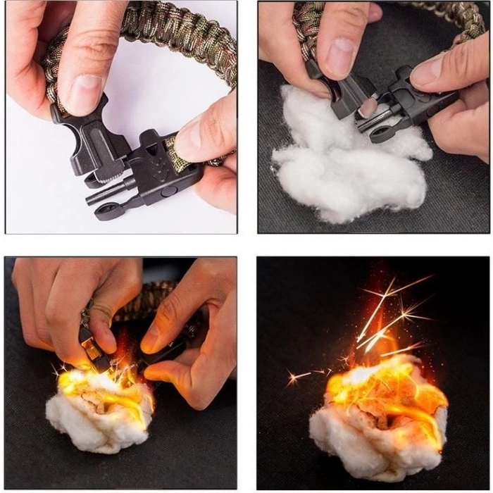 ÇOK SATAN Survival Kamp Bileklik  Düdük Çok Amaçlı