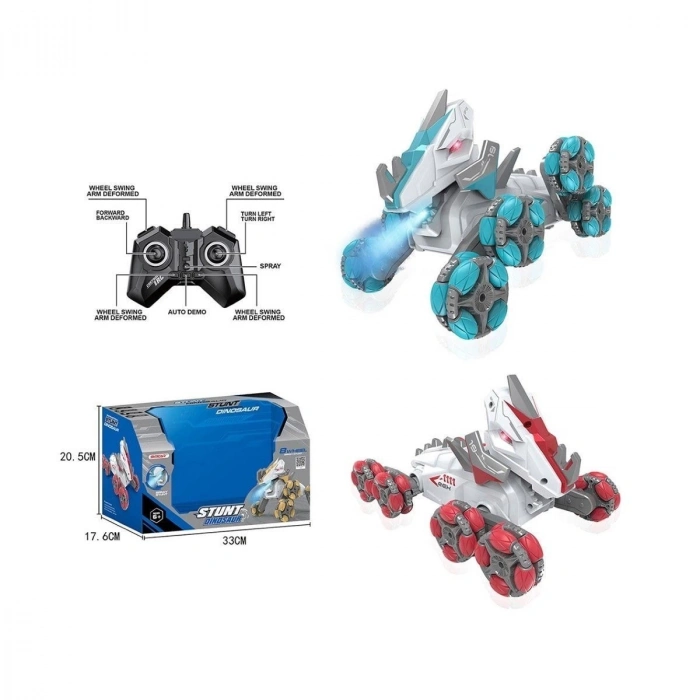 ÇOK SATAN SYR-666-821 Kumandalı Şarjlı Buharlı 8 Teker Dinazor Araba -Vardem Oyuncak