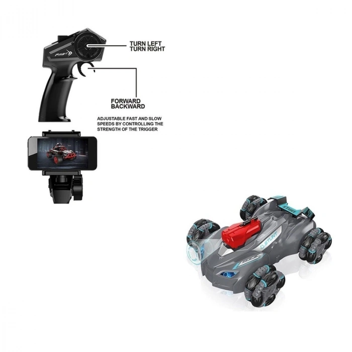 ÇOK SATAN SYR-666-863 Kumandalı Wifi Kameralı Stunt Araba -Vardem Oyuncak