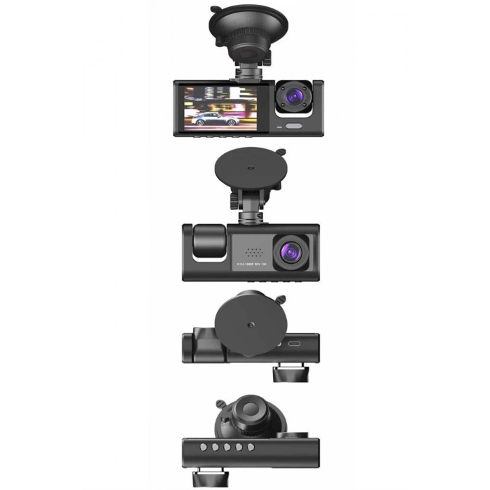 ÇOK SATAN TA-01 Siyah 1080p Araç içi 3 Kameralı Lcd Ekranlı Gece Görüşlü , G-sensör , Geri Görüş Kamera