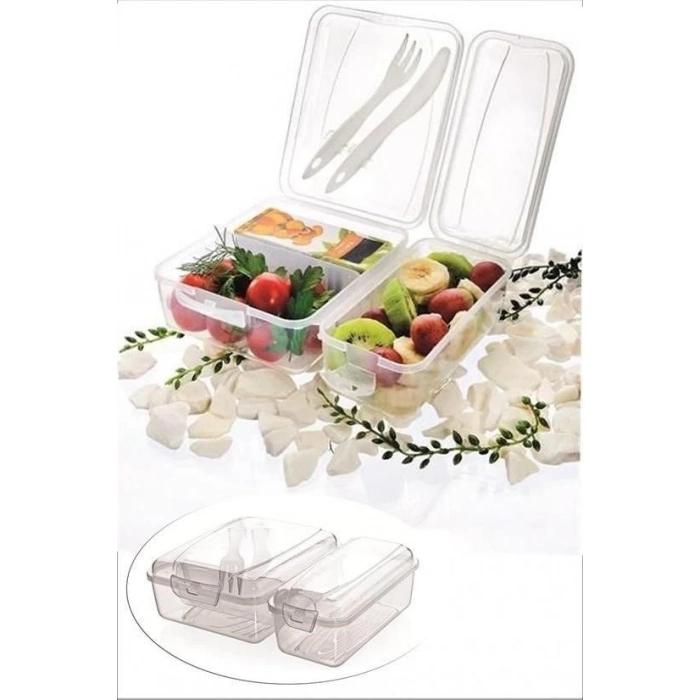 ÇOK SATAN Takeaway Ergonomik Asorti Çatal Bıçaklı Pratik Yoğurt Saklama Kabı