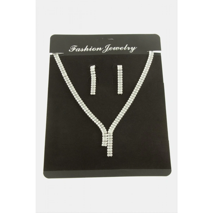 ÇOK SATAN Tamtur Baget Zirkon Taşlı Lüks Set Kolye 7 mm