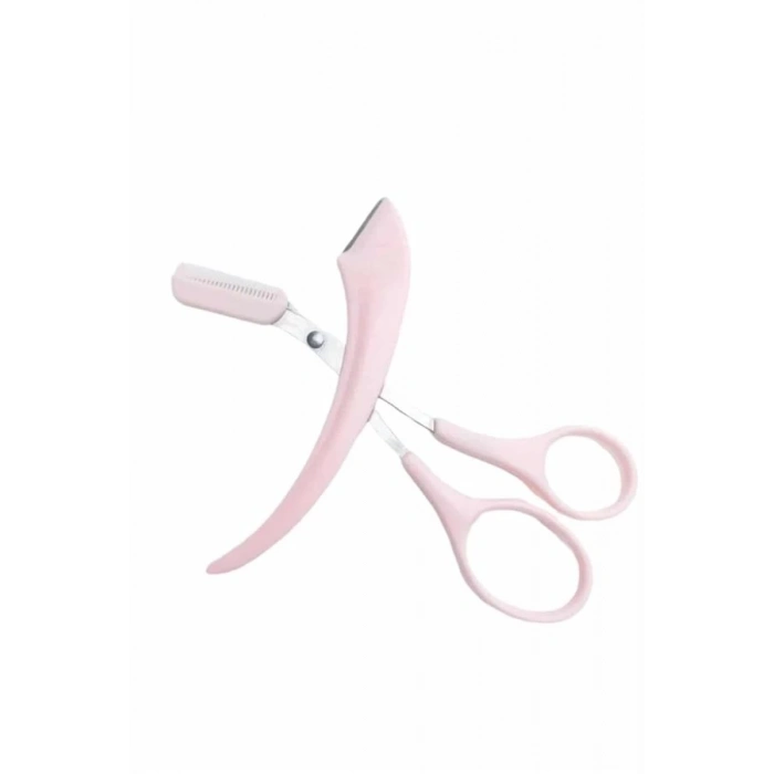 ÇOK SATAN Taraklı Kaş Makası ve Ustura Seti Kaş Düzeltme Makası Kaş Bıyık Alma Aleti