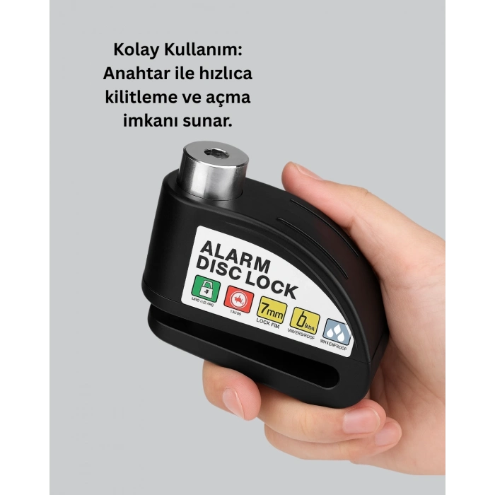 ÇOK SATAN Taşınabilir Alarm Disk Kilidi Motosiklet Scooter Bisiklet Güvenlik