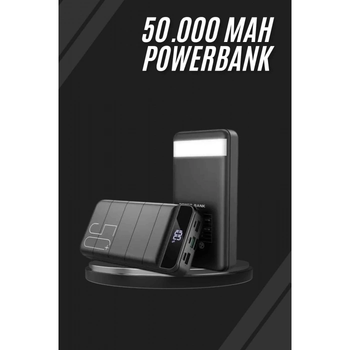 ÇOK SATAN Taşınabilir Powerbank 50.000 mAh 4 Girişli Hızlı Şarj Led Göstergeli Fenerli Şarj