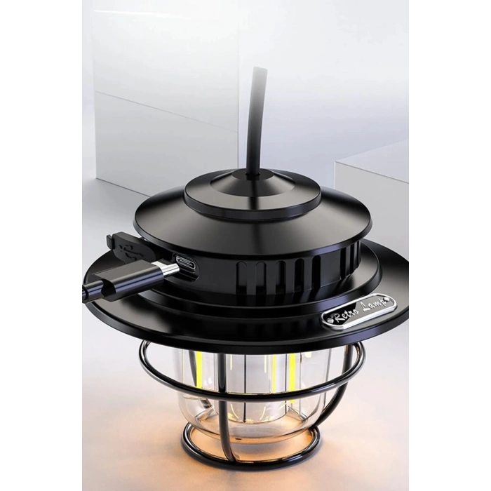 ÇOK SATAN Taşınabilir Retro Fener Su Geçirmez Dış Mekan Güçlü Led Kamp Bahçe Feneri Dekor