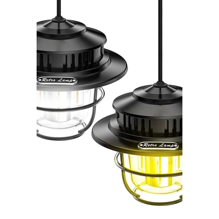 ÇOK SATAN Taşınabilir Retro Fener Su Geçirmez Dış Mekan Güçlü Led Kamp Bahçe Feneri Dekor