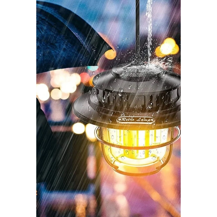 ÇOK SATAN Taşınabilir Retro Fener Su Geçirmez Dış Mekan Güçlü Led Kamp Bahçe Feneri Dekor