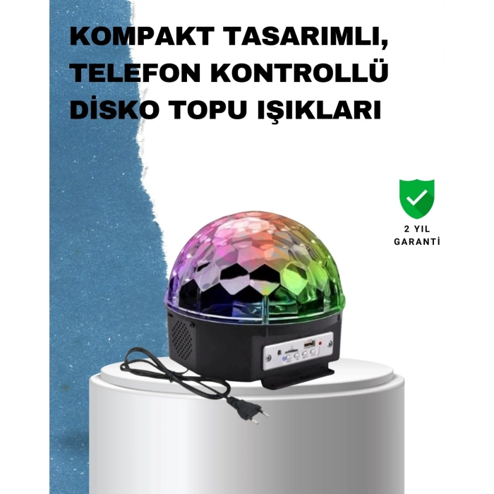 ÇOK SATAN Taşınabilir RGB Disko Topu Bluetooth ve Uzaktan Kumanda Özellikli
