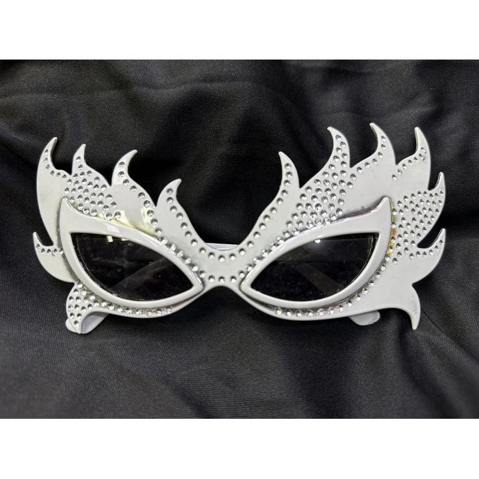 ÇOK SATAN Taşlı Göz Kamaştıran Gecenin Yıldızı Beyaz Parti Alev Gözlük