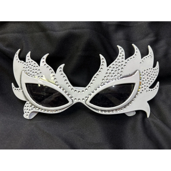 ÇOK SATAN Taşlı Göz Kamaştıran Gecenin Yıldızı Beyaz Parti Alev Gözlük