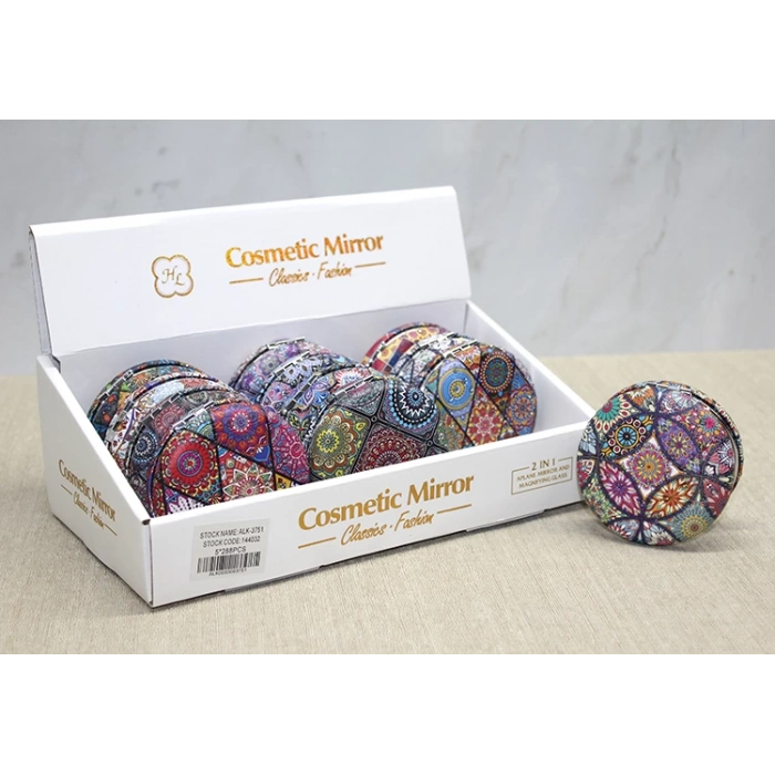 ÇOK SATAN Taşlı Yuvarlak El Aynası Kalın Model 1