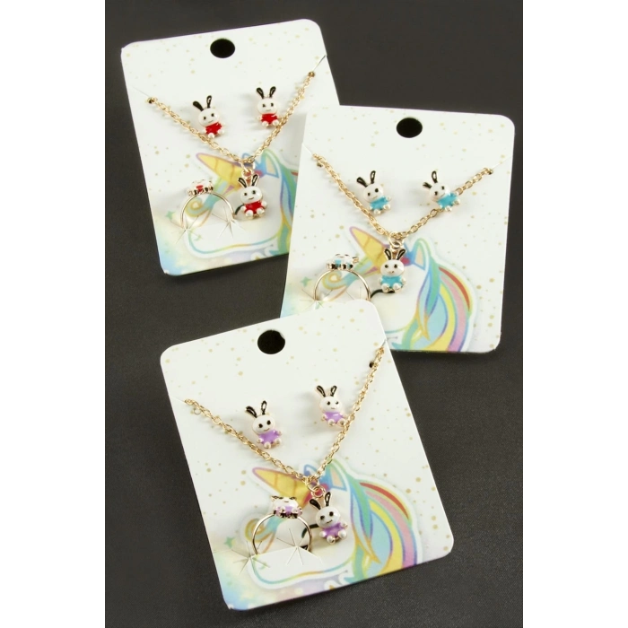 ÇOK SATAN Tavşan Mineli Set Kolye