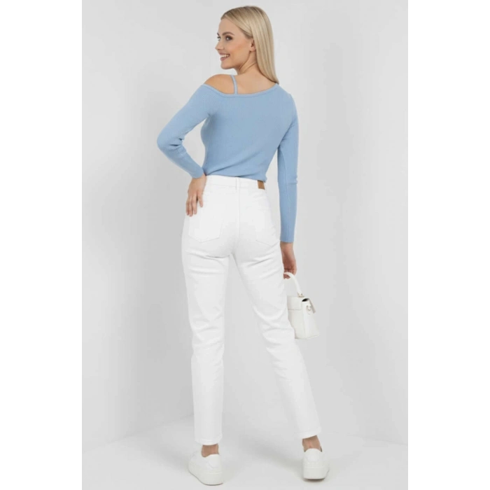 ÇOK SATAN Tek Omuz İpli Bluz mavi t4328