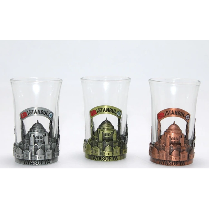 ÇOK SATAN Tekli Metal Cam Bardaklı Shot Bardak